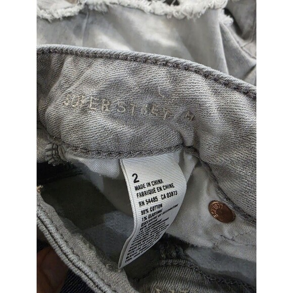 American Eagle Super Stretch Jean Shorts Size 2 Gray - Picture 4 of 4